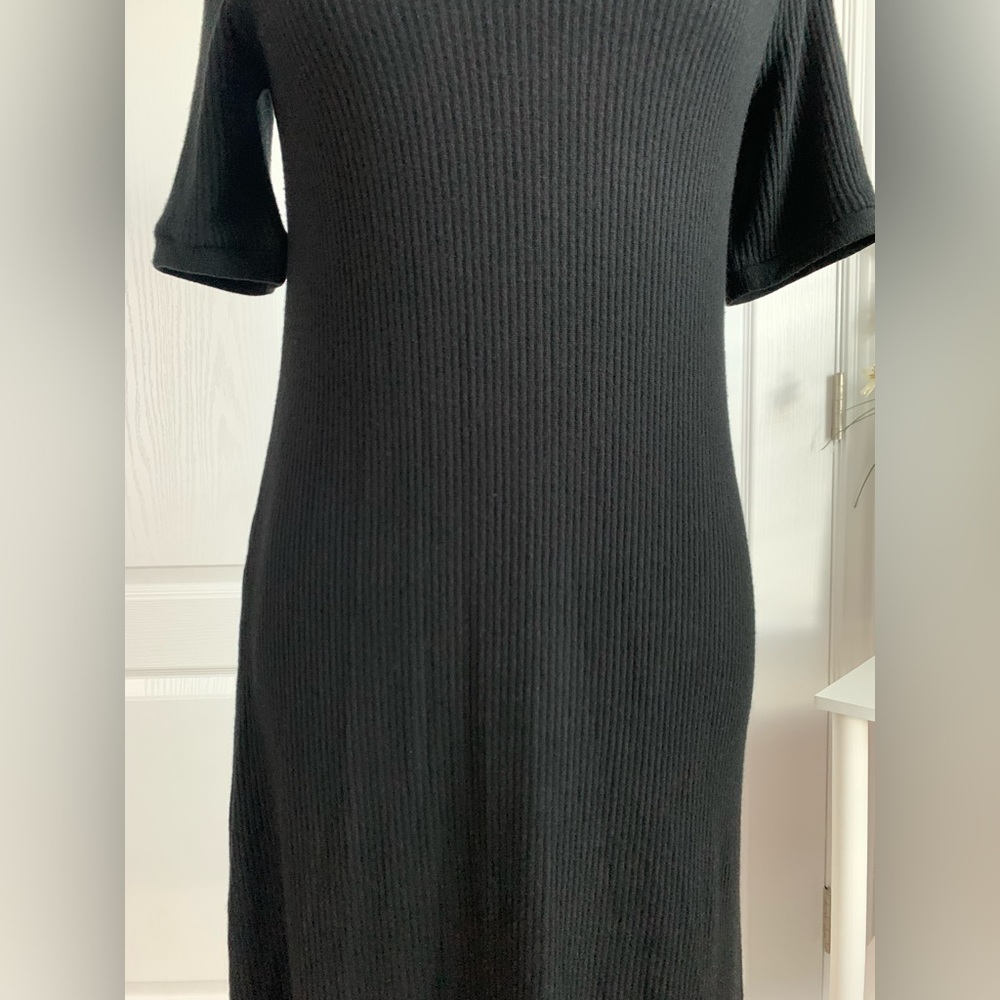 Three Dots Verity Sweater Dress in Black - Size M short sleeve cowl neck dress - Picture 4 of 14